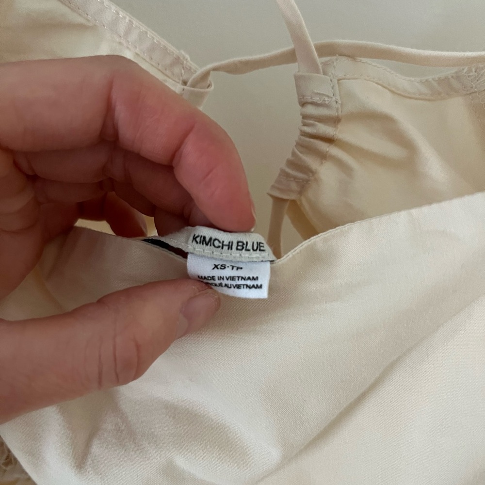 Cream Ruffle Crop Top - Picture 3 of 3